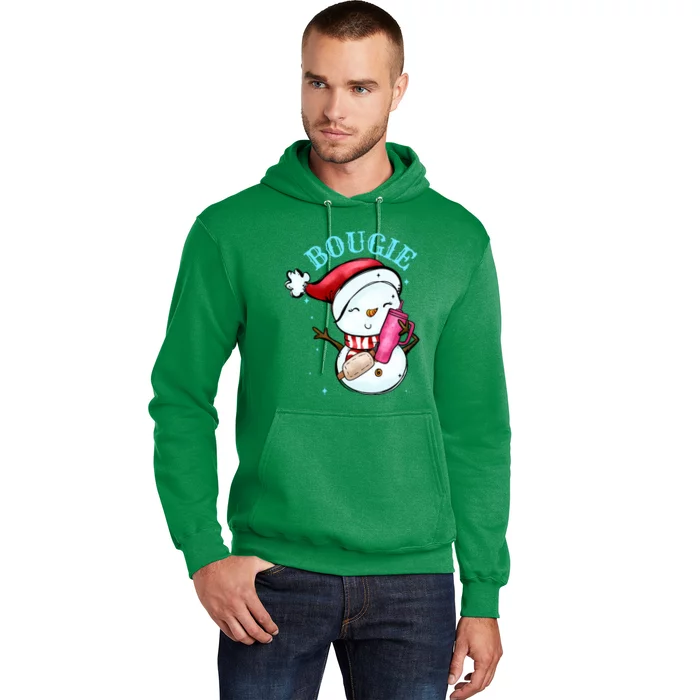 Bougie Snowman Holding A Tumbler Hoodie