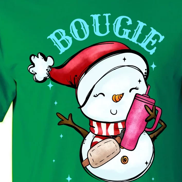 Bougie Snowman Holding A Tumbler Tall T-Shirt