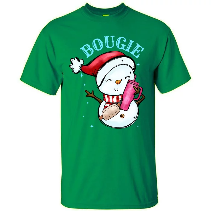 Bougie Snowman Holding A Tumbler Tall T-Shirt