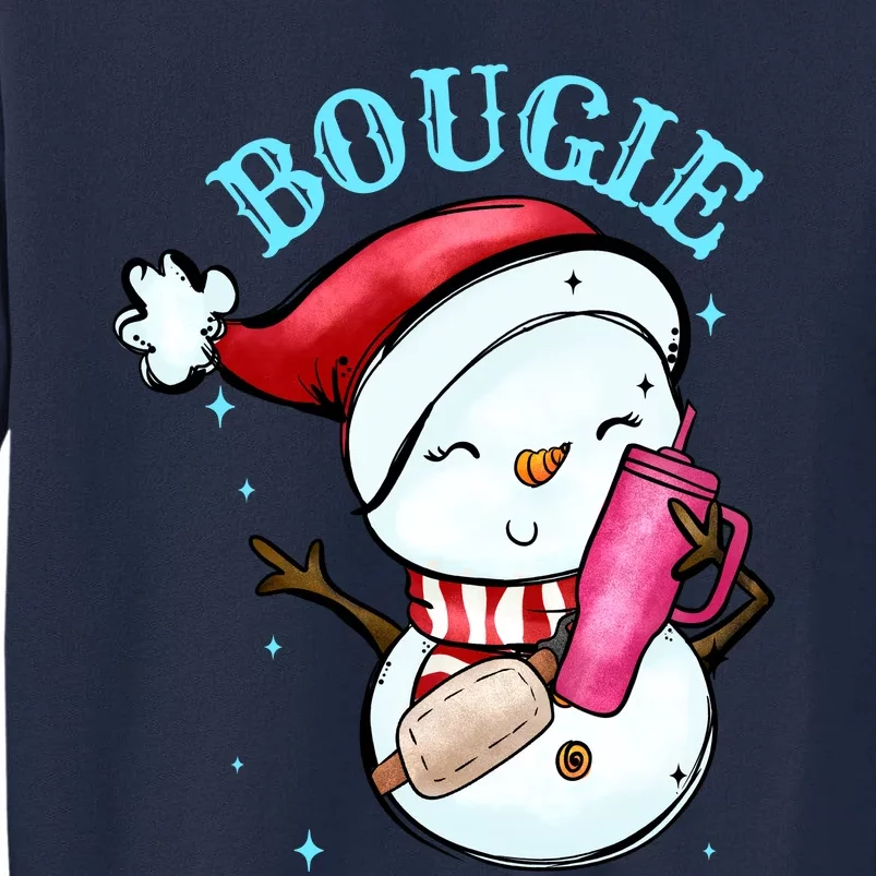 Bougie Snowman Holding A Tumbler Tall Sweatshirt