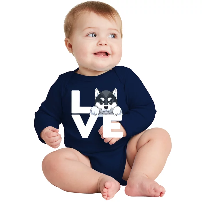 Best Siberian Husky For Men Women Huskies Dog Owner Lover Baby Long Sleeve Bodysuit