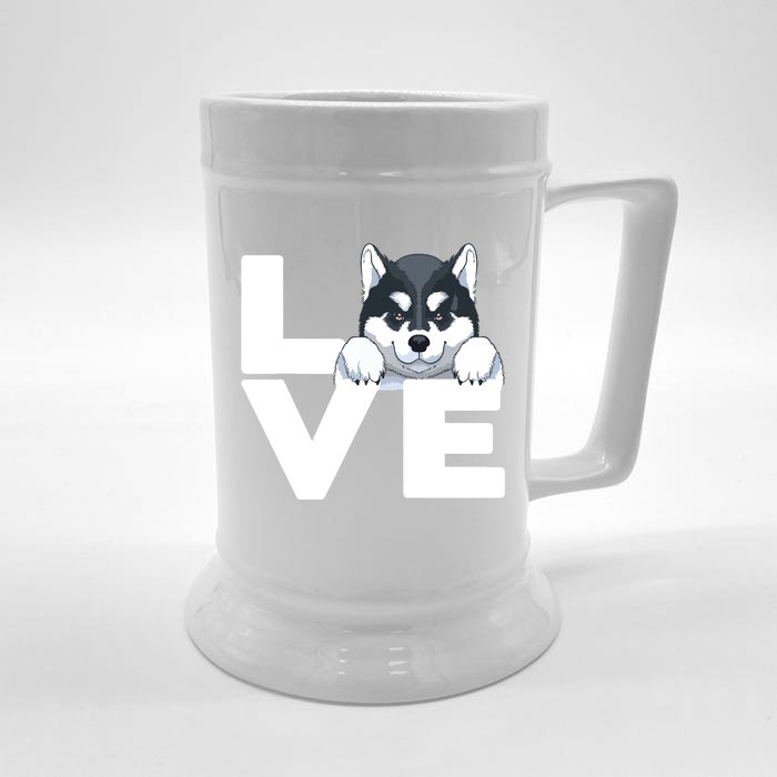 Best Siberian Husky For Men Women Huskies Dog Owner Lover Front & Back Beer Stein