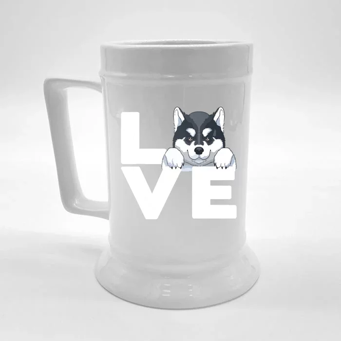 Best Siberian Husky For Men Women Huskies Dog Owner Lover Front & Back Beer Stein