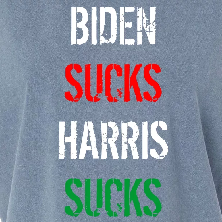 Biden Sucks Harris Sucks Garment-Dyed Women's Muscle Tee