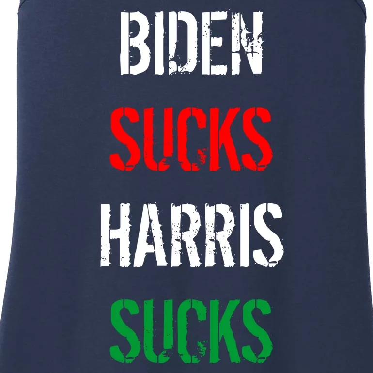 Biden Sucks Harris Sucks Ladies Essential Tank