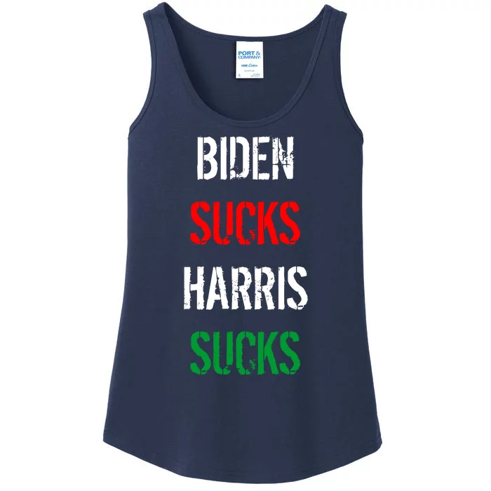 Biden Sucks Harris Sucks Ladies Essential Tank