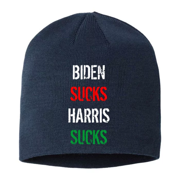 Biden Sucks Harris Sucks 8 1/2in Sustainable Knit Beanie