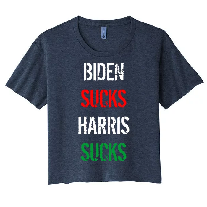 Biden Sucks Harris Sucks Women's Crop Top Tee