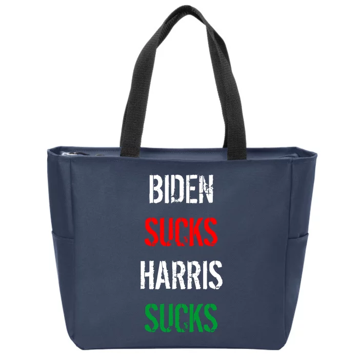 Biden Sucks Harris Sucks Zip Tote Bag