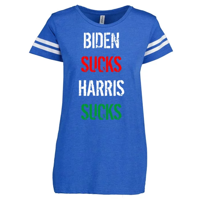 Biden Sucks Harris Sucks Enza Ladies Jersey Football T-Shirt