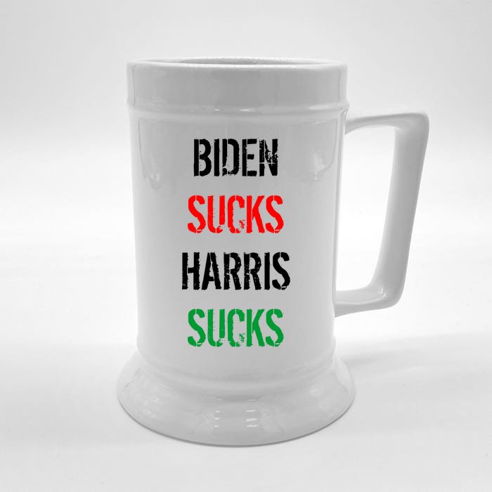 Biden Sucks Harris Sucks Front & Back Beer Stein