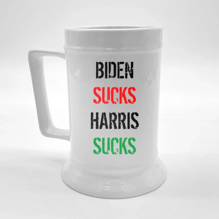 Biden Sucks Harris Sucks Front & Back Beer Stein