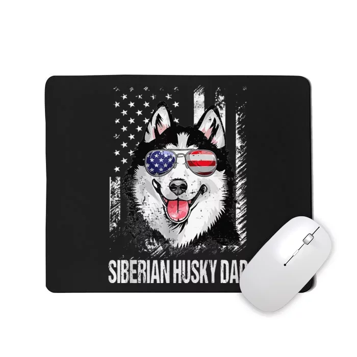 Best Siberian Husky Dad Ever American Flag Dog Lover Premium Mousepad