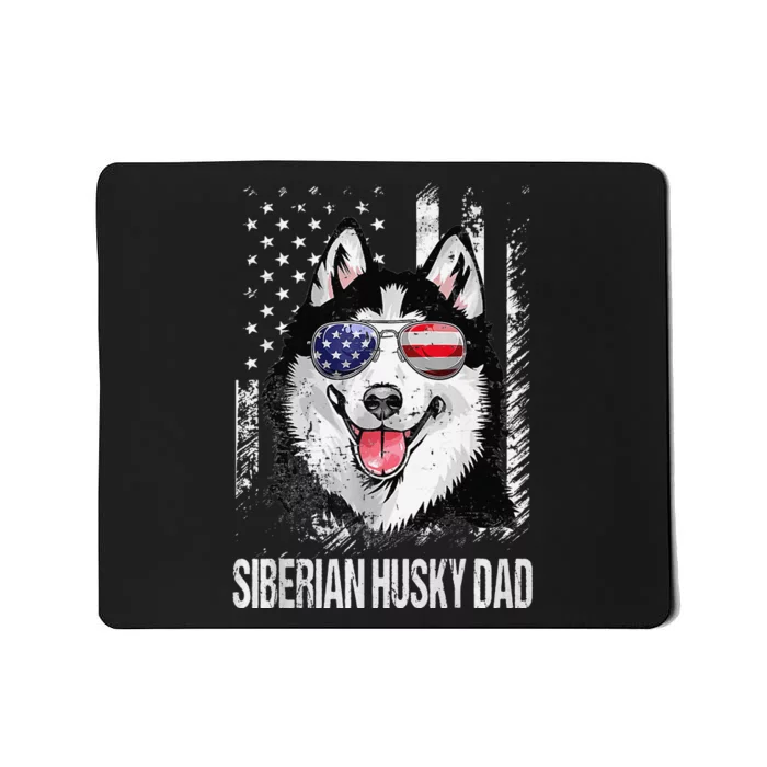 Best Siberian Husky Dad Ever American Flag Dog Lover Premium Mousepad