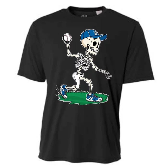 Baseball Skeleton Halloween Spooky Baseball Halloween Design Cooling Performance Crew T-Shirt