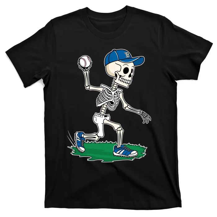 Baseball Skeleton Halloween Spooky Baseball Halloween Design T-Shirt