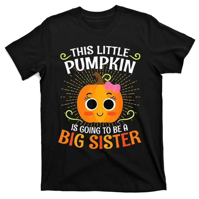 Big Sister Halloween Announcement Pumpkin Costume T-Shirt