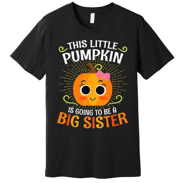 Big Sister Halloween Announcement Pumpkin Costume Premium T-Shirt