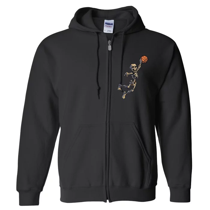 Basketball Skeleton Halloween Basketball Halloween Full Zip Hoodie