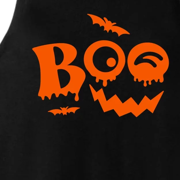 Boo Spooky Halloween Festive Ladies Tri-Blend Wicking Tank