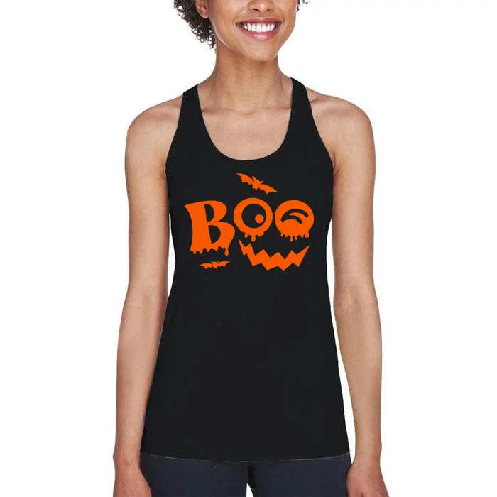 Boo Spooky Halloween Festive Women's Racerback Tank