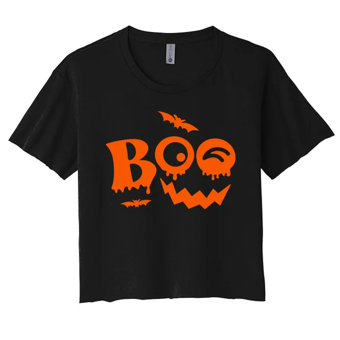 Boo Spooky Halloween Festive Women's Crop Top Tee