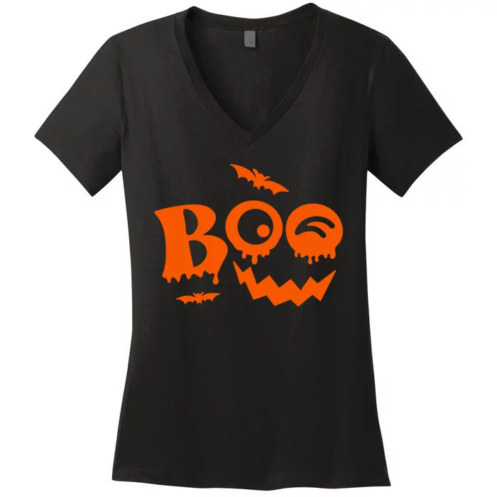 Boo Spooky Halloween Festive Women's V-Neck T-Shirt