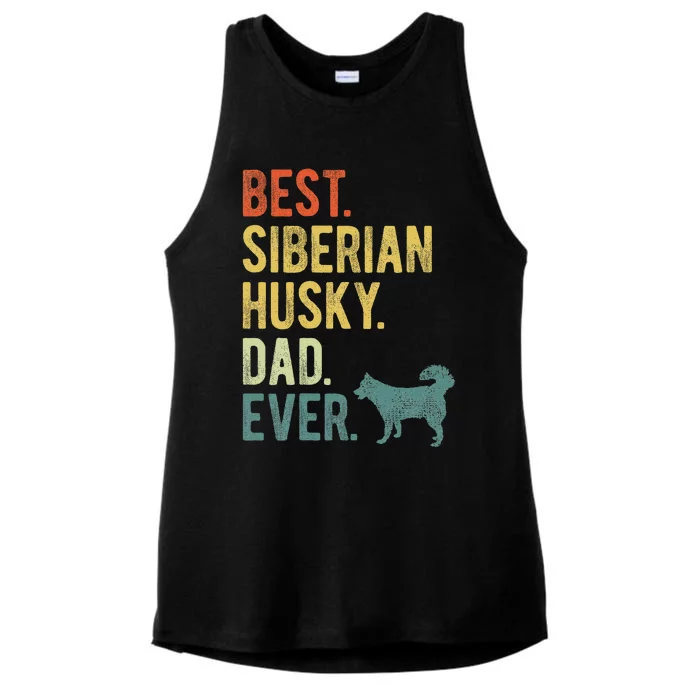 Best Siberian Husky Dad Ever Dog Daddy Fathers Day Ladies Tri-Blend Wicking Tank