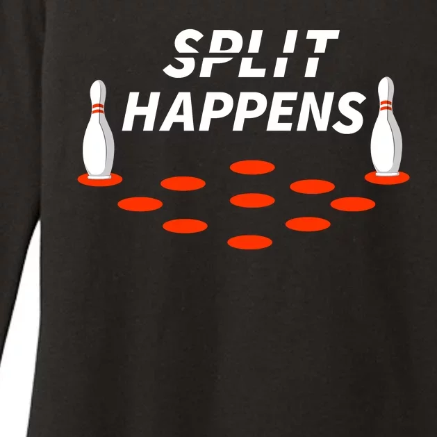 Bowling Split Happens Womens CVC Long Sleeve Shirt