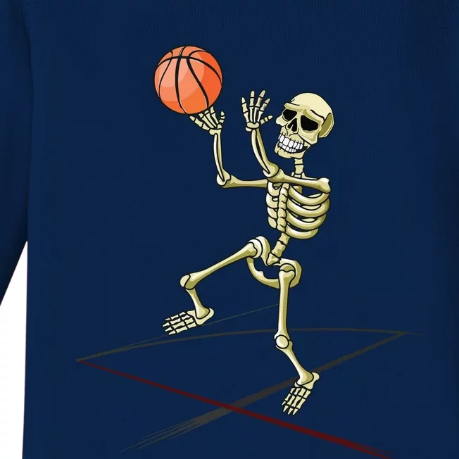 Basketball Skeleton Halloween Boy Basketball Halloween Baby Long Sleeve Bodysuit