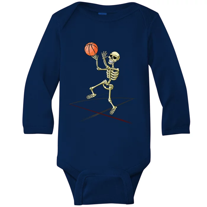 Basketball Skeleton Halloween Boy Basketball Halloween Baby Long Sleeve Bodysuit