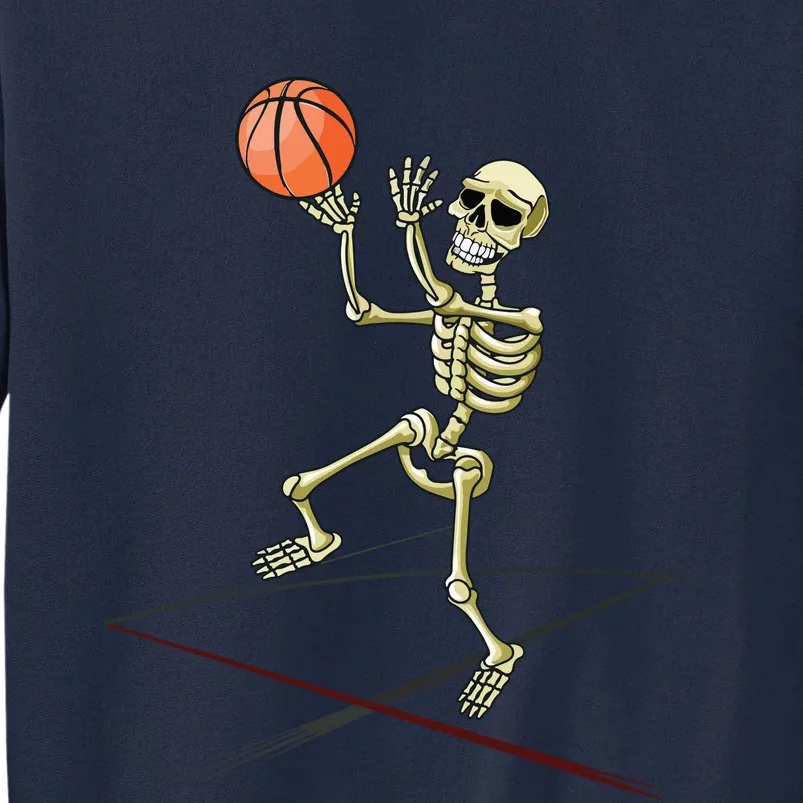 Basketball Skeleton Halloween Boy Basketball Halloween Tall Sweatshirt