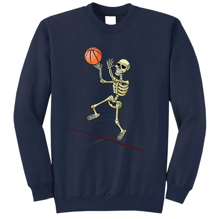 Basketball Skeleton Halloween Boy Basketball Halloween Tall Sweatshirt