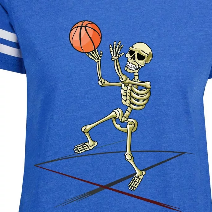 Basketball Skeleton Halloween Boy Basketball Halloween Enza Ladies Jersey Football T-Shirt