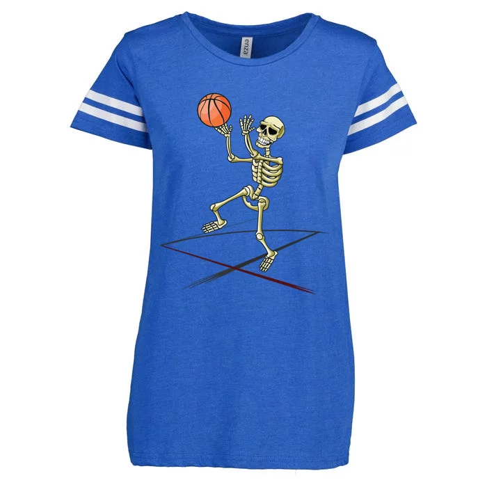 Basketball Skeleton Halloween Boy Basketball Halloween Enza Ladies Jersey Football T-Shirt