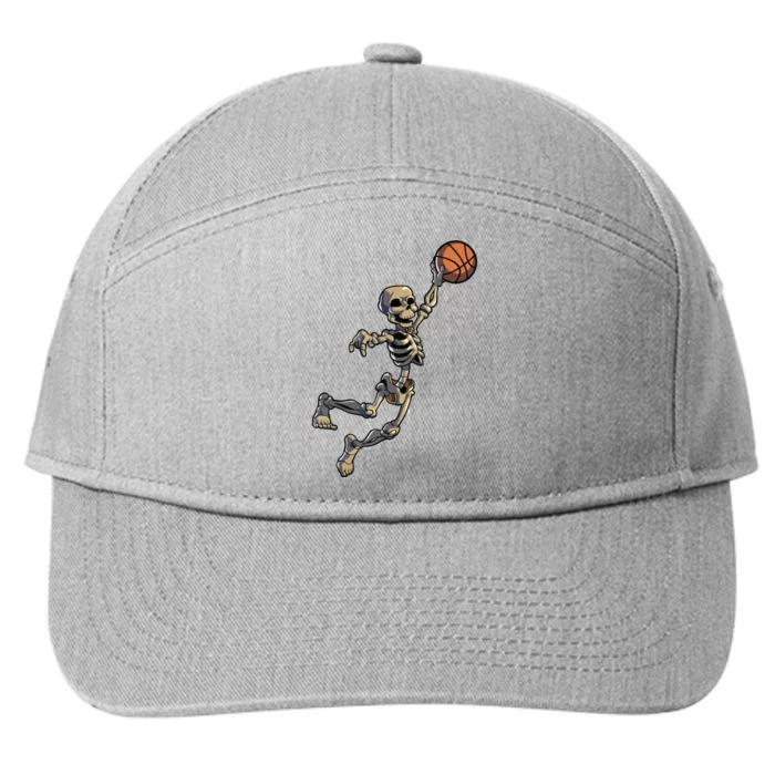 Basketball Skeleton Halloween Boy Basketball Halloween 7-Panel Snapback Hat