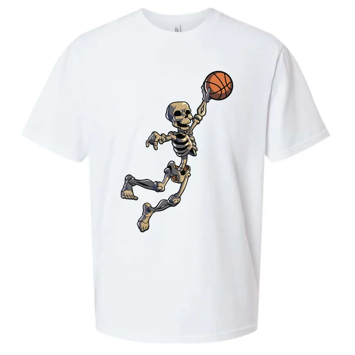 Basketball Skeleton Halloween Boy Basketball Halloween Sueded Cloud Jersey T-Shirt