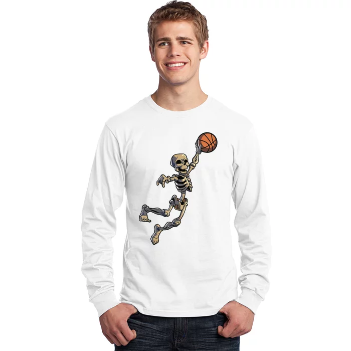 Basketball Skeleton Halloween Boy Basketball Halloween Long Sleeve Shirt