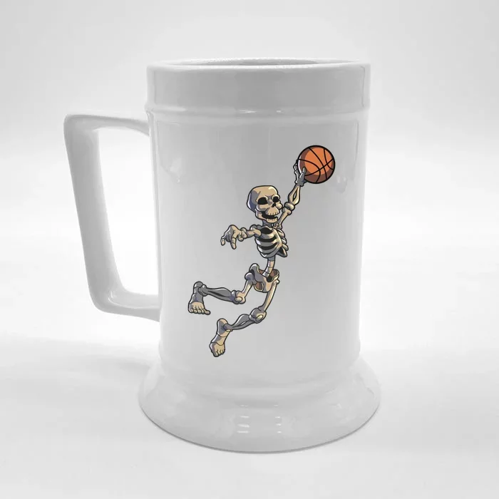 Basketball Skeleton Halloween Boy Basketball Halloween Front & Back Beer Stein