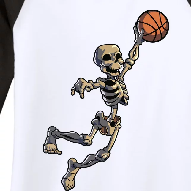 Basketball Skeleton Halloween Boy Basketball Halloween Women's Tri-Blend 3/4-Sleeve Raglan Shirt