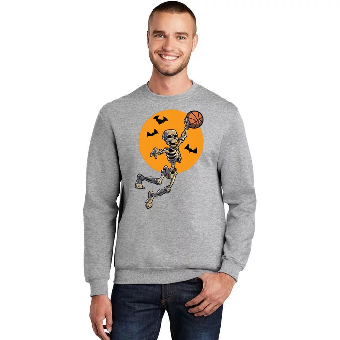 Basketball Skeleton Halloween Boy Basketball Halloween Tall Sweatshirt