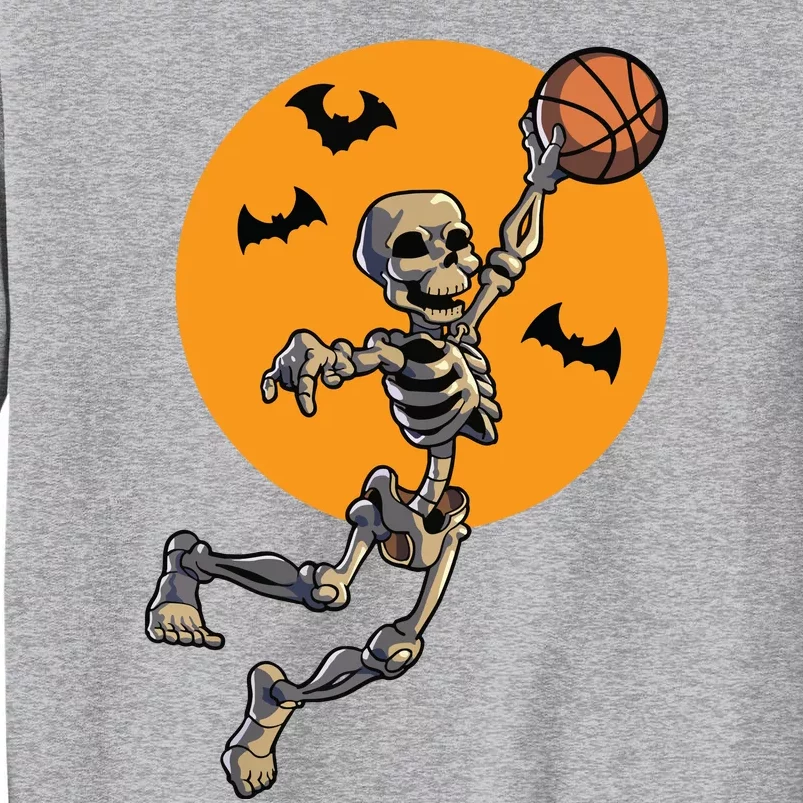 Basketball Skeleton Halloween Boy Basketball Halloween Tall Sweatshirt