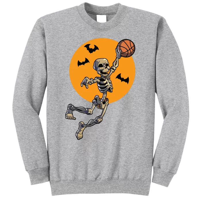 Basketball Skeleton Halloween Boy Basketball Halloween Tall Sweatshirt