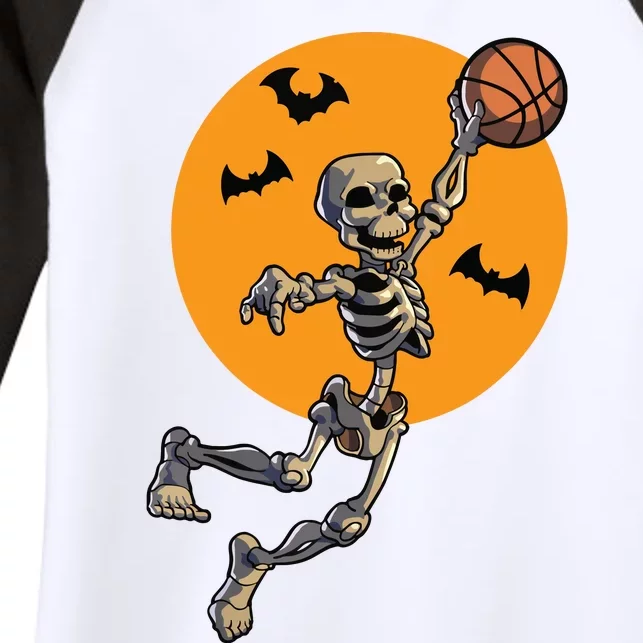 Basketball Skeleton Halloween Boy Basketball Halloween Women's Tri-Blend 3/4-Sleeve Raglan Shirt