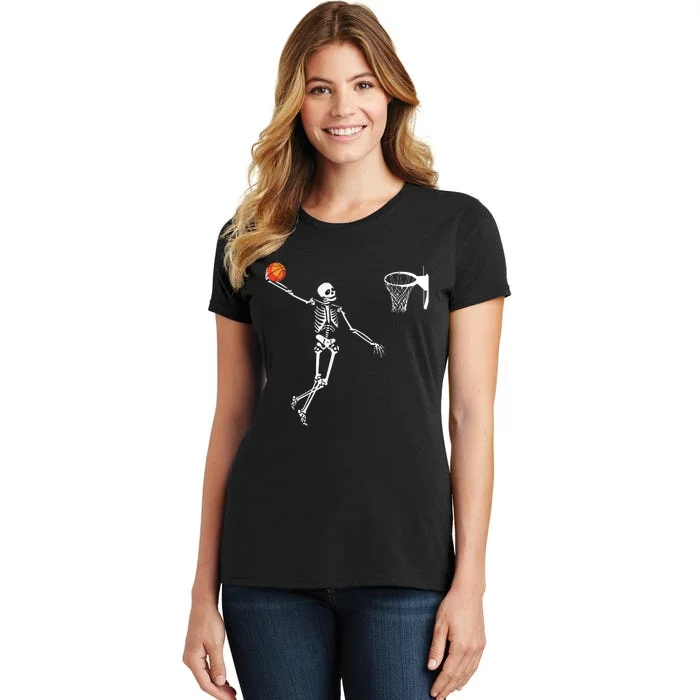 Basketball Skeleton Halloween Artdunking Skeleton Women's T-Shirt