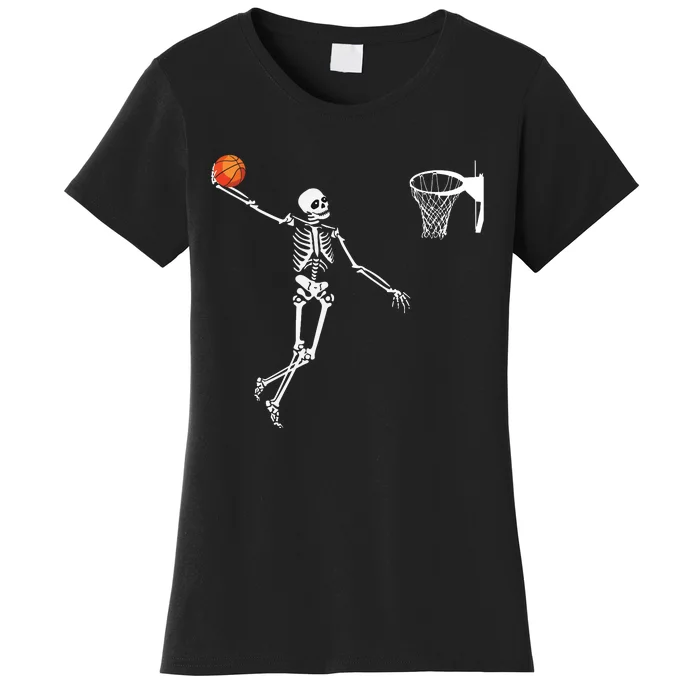 Basketball Skeleton Halloween Artdunking Skeleton Women's T-Shirt