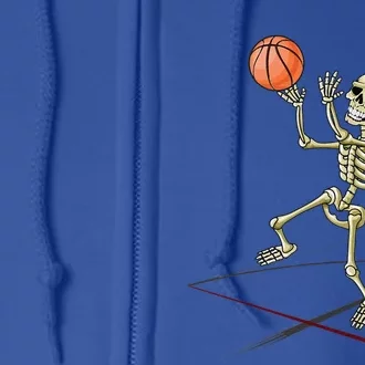 Basketball Skeleton Halloween Funny Basketball Halloween Gift Full Zip Hoodie