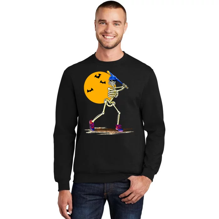 Baseball Skeleton Halloween Baseball Halloween Sweatshirt