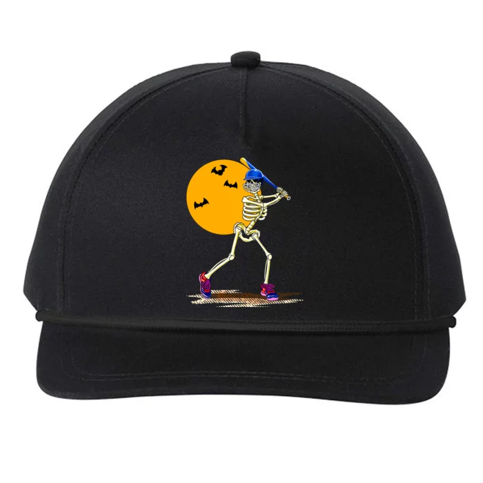 Baseball Skeleton Halloween Baseball Halloween Snapback Five-Panel Rope Hat