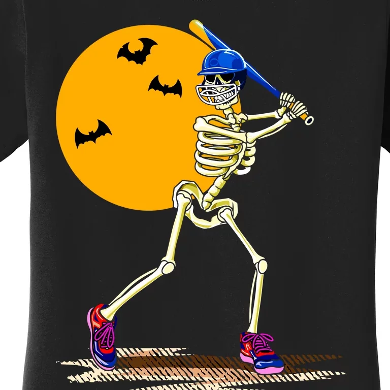 Baseball Skeleton Halloween Baseball Halloween Women's T-Shirt